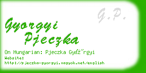 gyorgyi pjeczka business card